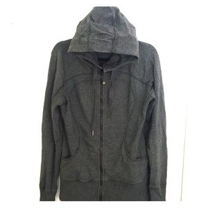 Lululemon dark gray zip up jacket with hood